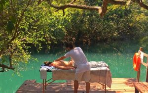 massage near the river at Pousada Boyra, boutique hotel in Bonito, Brazil