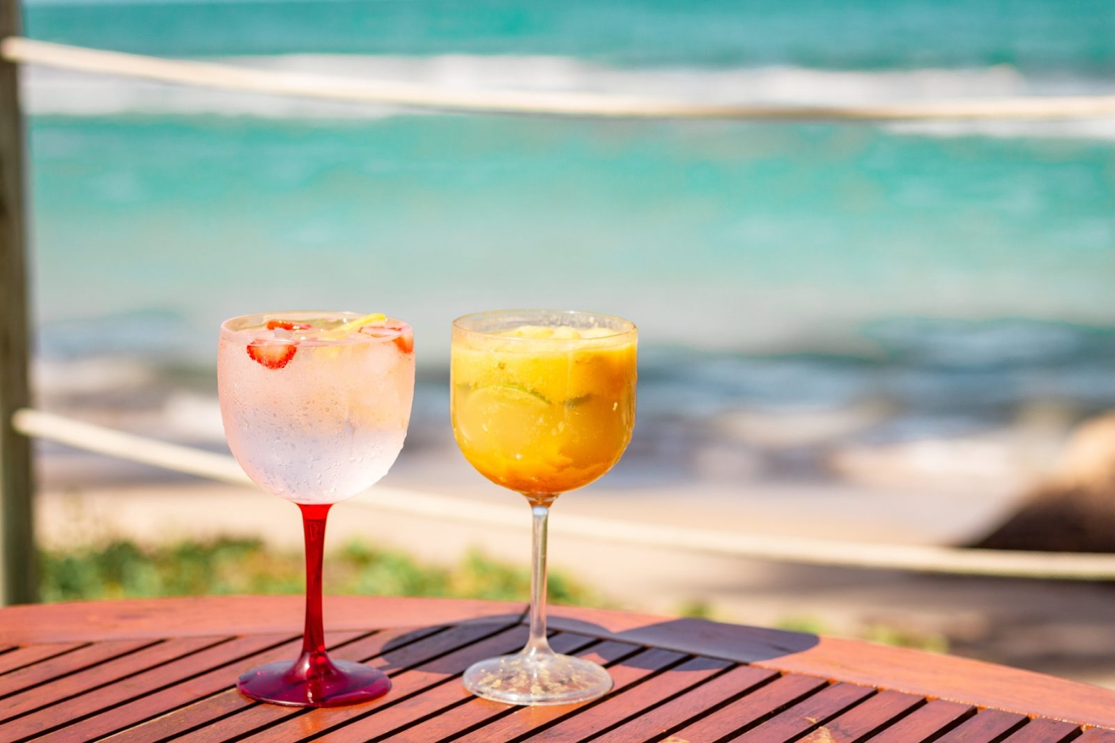 tropical drinks at the boutique hotel of Pontal dos Carneiros, Pernambuco, Brazil