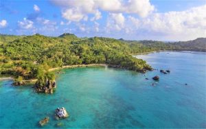 beautiful turquoise lagoon on the island of Sainte Marie in Madagascar