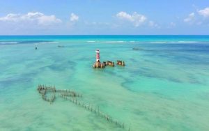 Beautiful turquoise water near Maceio in Brazil