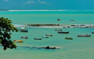 Boats in the bay of Pipa, Brazil