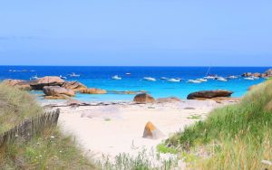 Beach in Meneham in Brittany, France