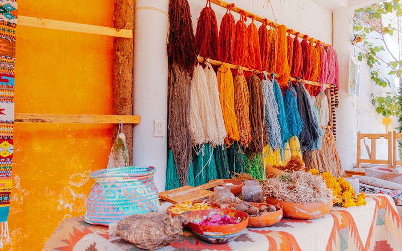 Carpets in Teotitlan del Valle in Oaxaca, Mexico