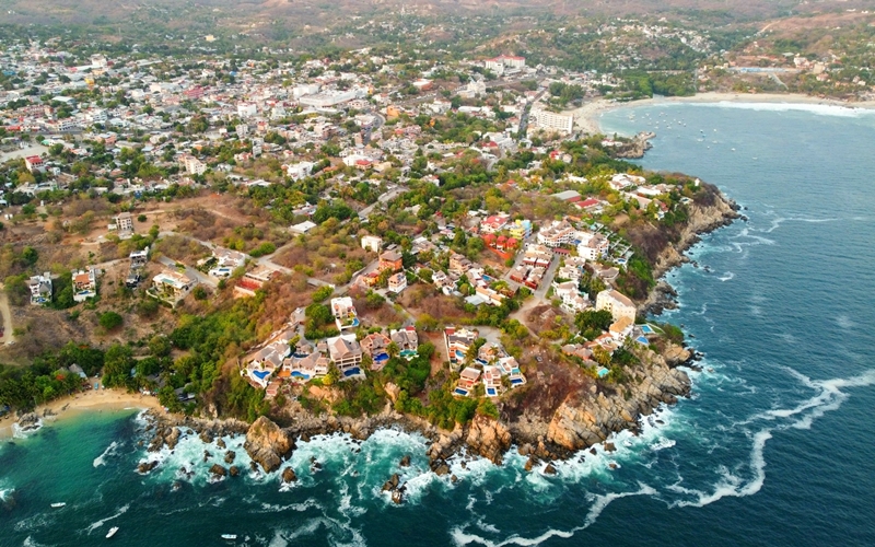 Puerto Escondido Oaxaca from the air