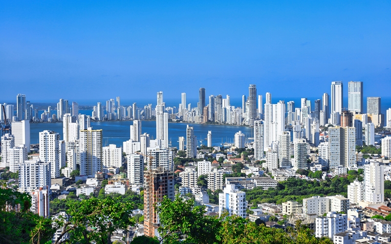 Modern part of Cartagena, Colombia