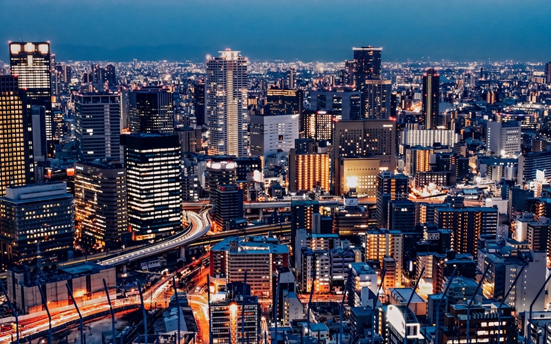 Osaka at night, Japan