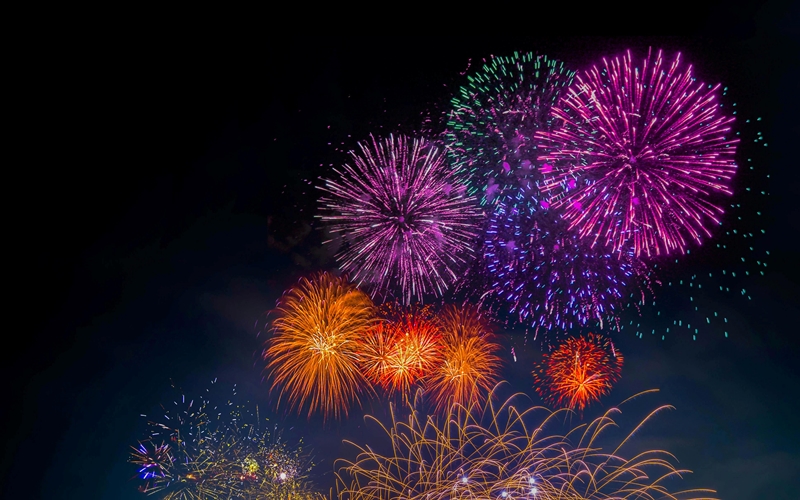 New Year Fireworks in Rio de Janeiro, Brazil