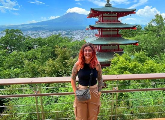 Lara at Fujiyoshida Viewpoint, Japan