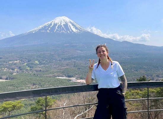 Lara at Koyodai Viewing Plattform, Japan