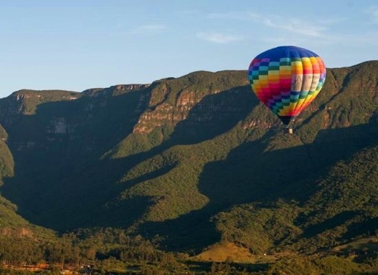 hot-air balloon in Aparados da Serra national park in Santa Catarina, Brazil