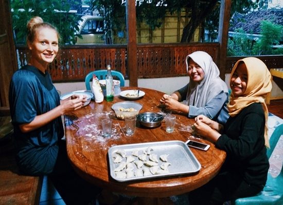 Making vareniki in Indonesia