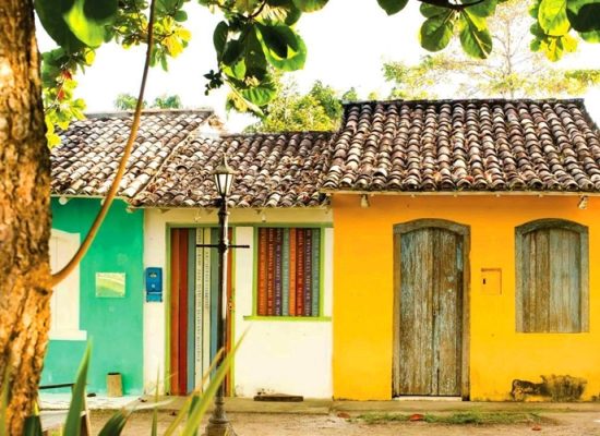 Colorful houses of Trancoso, Bahia, Brazil